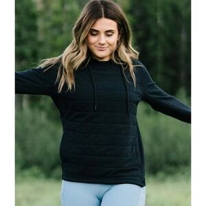 Zyvia Active Quilted Hooded Sweatshirt Black Size M